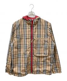 BURBERRY LONDON（バーバリーロンドン）の古着「ノヴァチェックリバーシブルジャケット」｜ベージュ×レッド