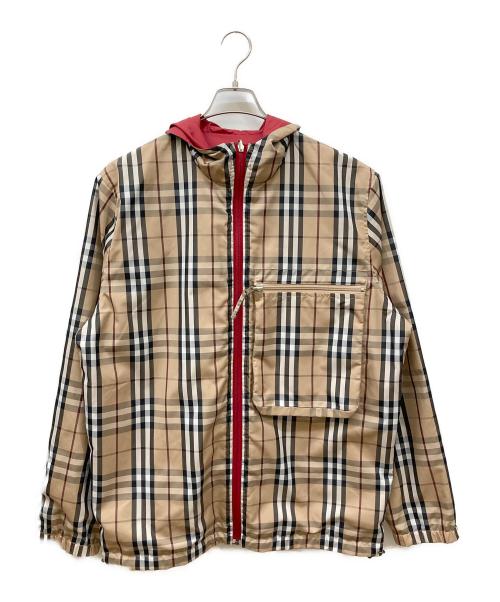 BURBERRY LONDON（バーバリーロンドン）BURBERRY LONDON (バーバリーロンドン) ノヴァチェックリバーシブルジャケット ベージュ×レッド サイズ:Ｍの古着・服飾アイテム