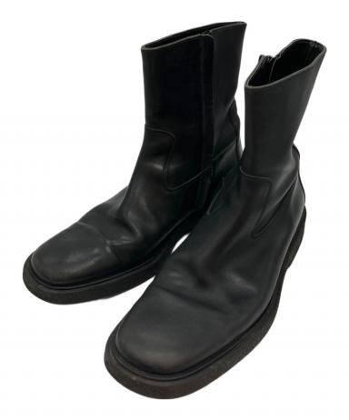 GUCCI ピッグレザー サイドジップブーツ 39 1/2E 黒　イタリア製 中古・古着通販】GUCCI (グッチ) サイドジップレザーブーツ ブラック