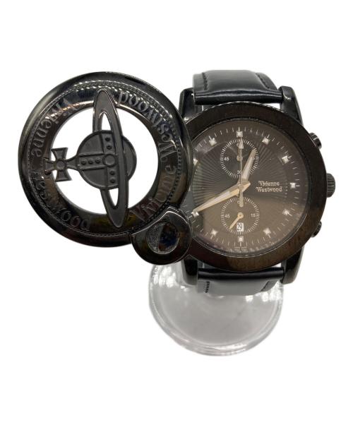 Vivienne Westwood（ヴィヴィアンウエストウッド）Vivienne Westwood (ヴィヴィアンウエストウッド) ビッグオーブ腕時計 ブラックの古着・服飾アイテム