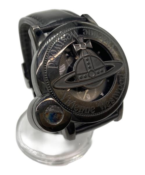 Vivienne Westwood（ヴィヴィアンウエストウッド）Vivienne Westwood (ヴィヴィアンウエストウッド) ビッグオーブ腕時計 ブラックの古着・服飾アイテム