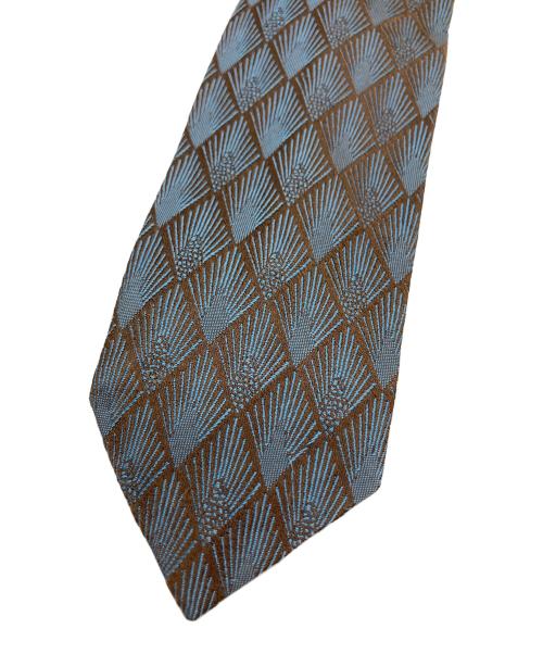 DRIES VAN NOTEN（ドリスヴァンノッテン）DRIES VAN NOTEN (ドリスヴァンノッテン) 総柄ネクタイ ブルー×ブラウン サイズ:‐の古着・服飾アイテム