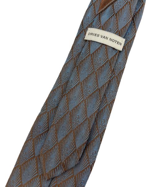 DRIES VAN NOTEN（ドリスヴァンノッテン）DRIES VAN NOTEN (ドリスヴァンノッテン) 総柄ネクタイ ブルー×ブラウン サイズ:‐の古着・服飾アイテム