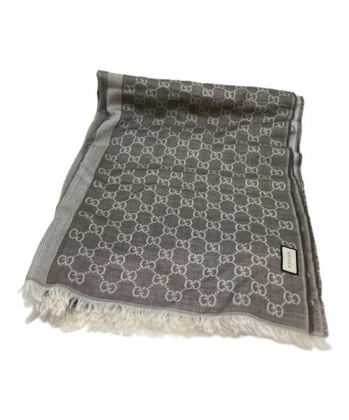 GUCCI（グッチ）GUCCI (グッチ) GG柄シルク混ストール ベージュ サイズ:70×195の古着・服飾アイテム