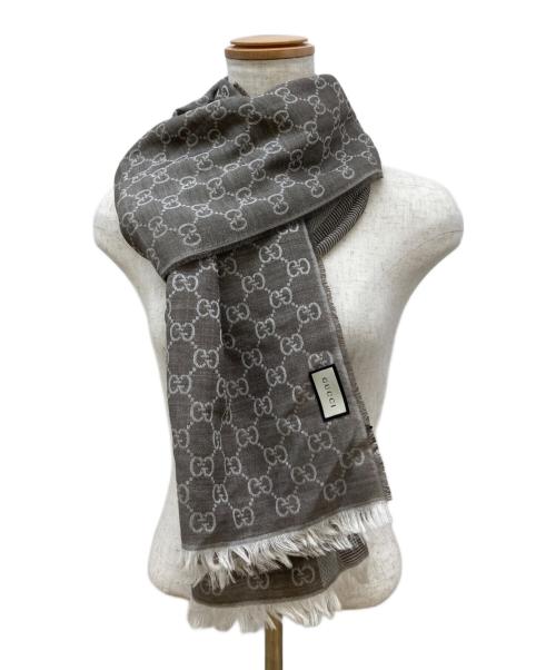 GUCCI（グッチ）GUCCI (グッチ) GG柄シルク混ストール ベージュ サイズ:70×195の古着・服飾アイテム