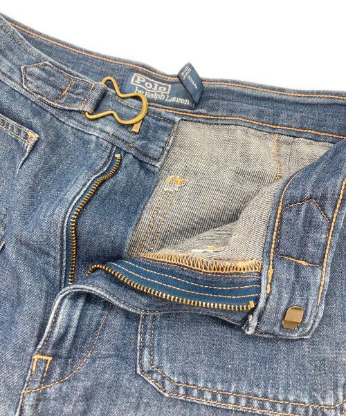POLO RALPH LAUREN（ポロ・ラルフローレン）POLO RALPH LAUREN (ポロ・ラルフローレン) ワイドレッグ フレア ジーンズ ブルー サイズ:SIZE W25の古着・服飾アイテム