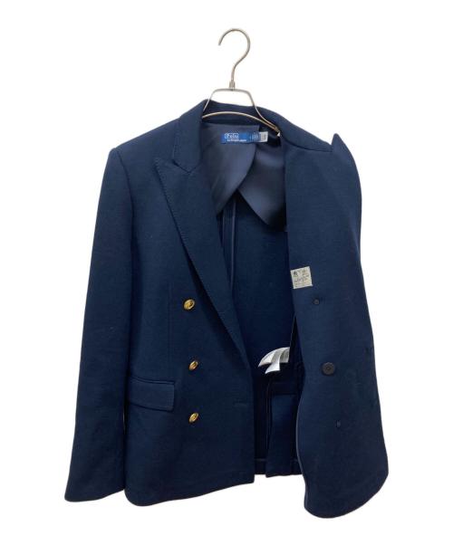 POLO RALPH LAUREN（ポロ・ラルフローレン）POLO RALPH LAUREN (ポロ・ラルフローレン) ダブルブレステッド ニット ブレザー ネイビー サイズ:2の古着・服飾アイテム