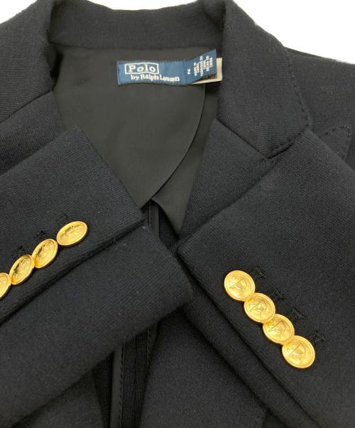 POLO RALPH LAUREN（ポロ・ラルフローレン）POLO RALPH LAUREN (ポロ・ラルフローレン) ダブルブレステッド ニット ブレザー ネイビー サイズ:2の古着・服飾アイテム