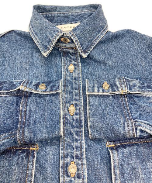 SACRA（サクラ）SACRA (サクラ) ビッグデニムシャツ インディゴ サイズ:38の古着・服飾アイテム