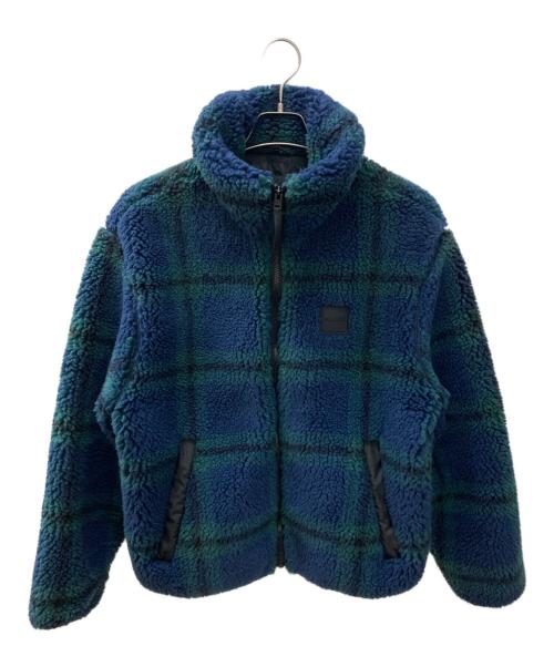 COACH（コーチ）COACH (コーチ) ボアジャケット グリーン×ネイビー サイズ:Sの古着・服飾アイテム
