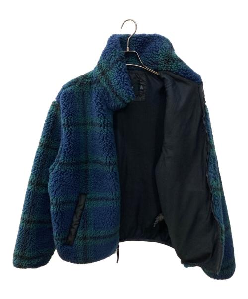 COACH（コーチ）COACH (コーチ) ボアジャケット グリーン×ネイビー サイズ:Sの古着・服飾アイテム