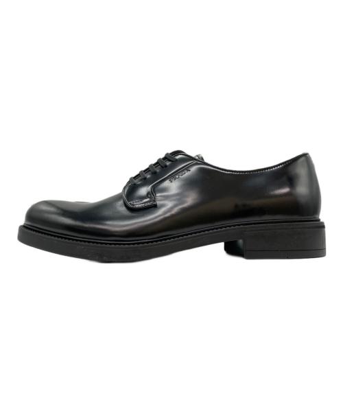 PRADA（プラダ）PRADA (プラダ) プレーントゥシューズ ブラック サイズ:8　1/2の古着・服飾アイテム