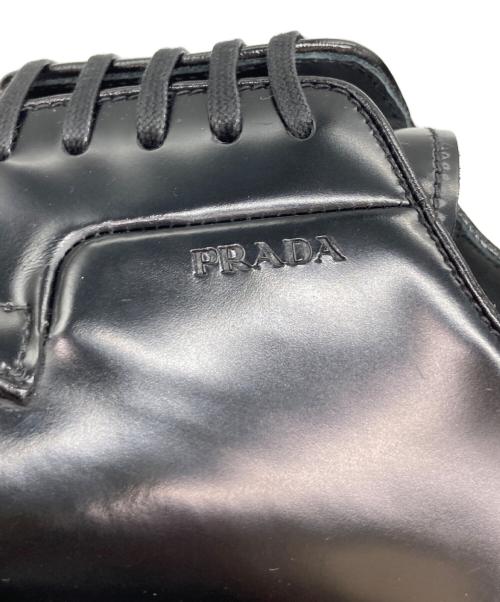 PRADA（プラダ）PRADA (プラダ) プレーントゥシューズ ブラック サイズ:8　1/2の古着・服飾アイテム