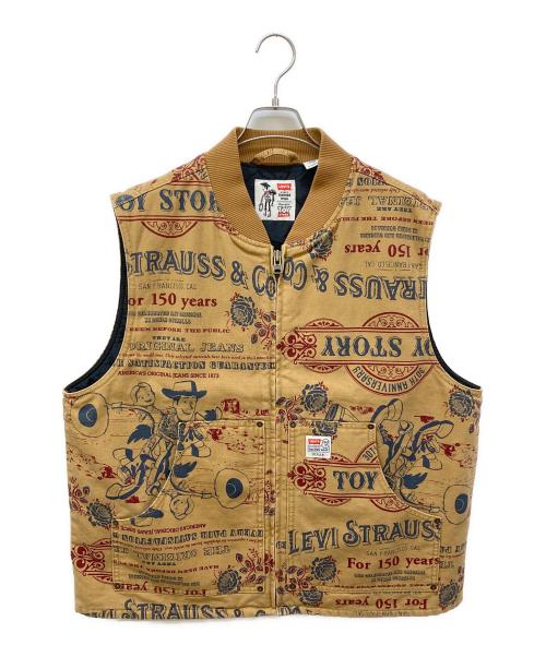 LEVI'S（リーバイス）LEVI'S (リーバイス) TOY STORY (トイストーリー) Toy Story AOP Vest/ダック地ベスト ブラウン サイズ:Ⅼの古着・服飾アイテム