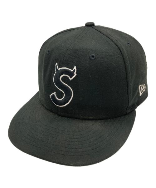 New Era（ニューエラ）New Era (ニューエラ) Supreme (シュプリーム) S LOGO CAP/キャップ ブラック サイズ:SIZE 7 1/2の古着・服飾アイテム