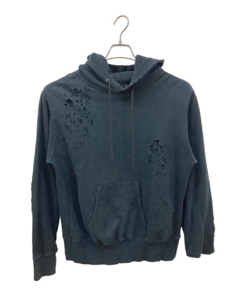 SOPHNET.（ソフネット）SOPHNET. (ソフネット) ダメージ加工パーカー ブラック サイズ:Freeの古着・服飾アイテム