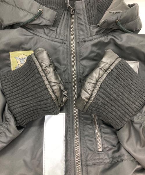 ALPHA（アルファ）ALPHA (アルファ) パッチドフーデットリブジャケット/フライトジャケット ブラック サイズ:Lの古着・服飾アイテム
