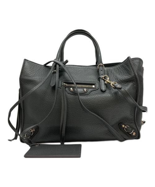 BALENCIAGA（バレンシアガ）BALENCIAGA (バレンシアガ) ペーパーミニ2WAY ハンドバッグ グレーの古着・服飾アイテム