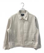 HUFハフ）の古着「WAFFLE WEAVING ZIP LS SHIRT」｜ベージュ
