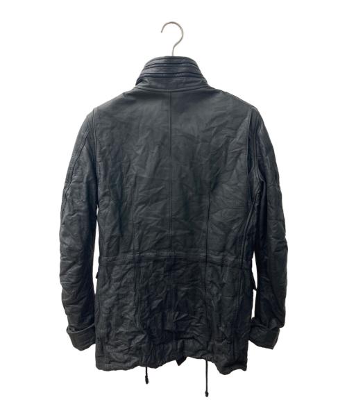 AKM（エーケーエム）AKM (エーケーエム) カーフレザーフィールドジャケット ブラック サイズ:Lの古着・服飾アイテム