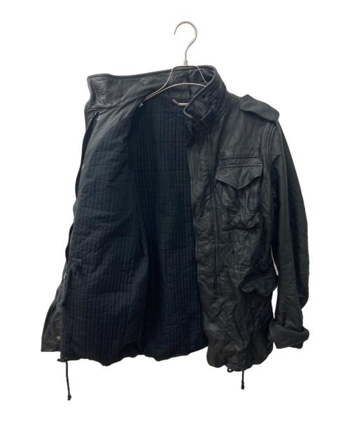 AKM（エーケーエム）AKM (エーケーエム) カーフレザーフィールドジャケット ブラック サイズ:Lの古着・服飾アイテム