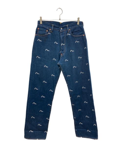 EVISU（エヴィス）EVISU (エヴィス) 総刺繍デニムパンツ インディゴ サイズ:W32×L35の古着・服飾アイテム