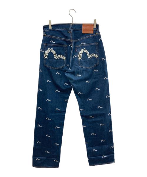 EVISU（エヴィス）EVISU (エヴィス) 総刺繍デニムパンツ インディゴ サイズ:W32×L35の古着・服飾アイテム