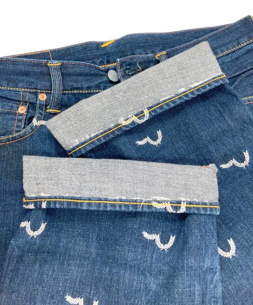 EVISU（エヴィス）EVISU (エヴィス) 総刺繍デニムパンツ インディゴ サイズ:W32×L35の古着・服飾アイテム