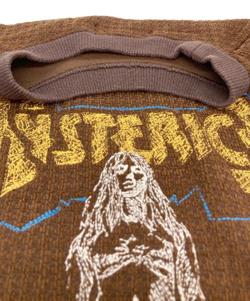 Hysteric Glamour（ヒステリックグラマー）Hysteric Glamour (ヒステリックグラマー) BAD ASS MAMA刺繍スウェット ブラウン サイズ:Ⅼの古着・服飾アイテム