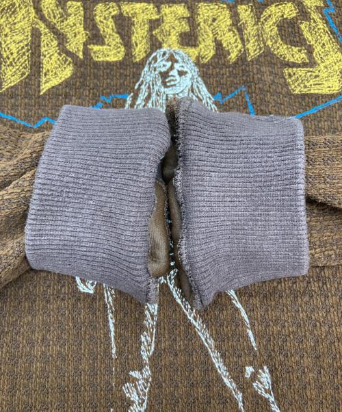 Hysteric Glamour（ヒステリックグラマー）Hysteric Glamour (ヒステリックグラマー) BAD ASS MAMA刺繍スウェット ブラウン サイズ:Ⅼの古着・服飾アイテム