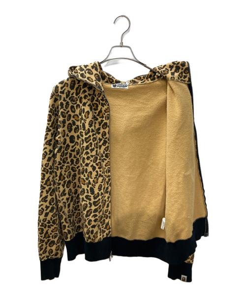 A BATHING APE（アベイシングエイプ）A BATHING APE (アベイシングエイプ) レオパードジップパーカー イエロー サイズ:Lの古着・服飾アイテム