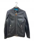DIESELディーゼル）の古着「シープレザーシングルライダースジャケット」｜ブラック