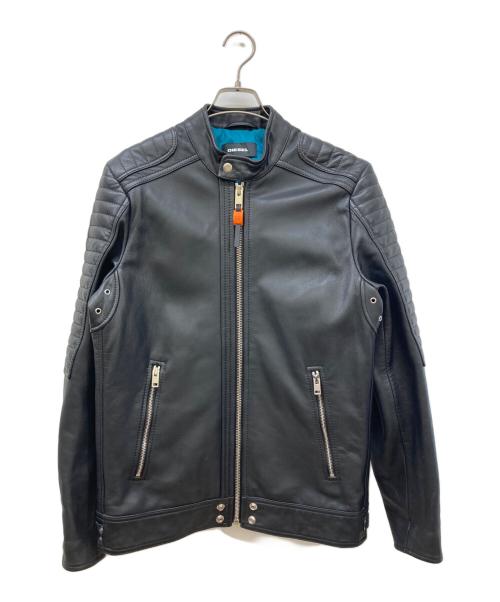 DIESEL（ディーゼル）DIESEL (ディーゼル) シープレザーシングルライダースジャケット ブラック サイズ:Ⅼの古着・服飾アイテム