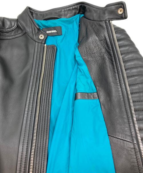 DIESEL（ディーゼル）DIESEL (ディーゼル) シープレザーシングルライダースジャケット ブラック サイズ:Ⅼの古着・服飾アイテム
