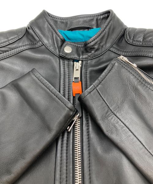 DIESEL（ディーゼル）DIESEL (ディーゼル) シープレザーシングルライダースジャケット ブラック サイズ:Ⅼの古着・服飾アイテム