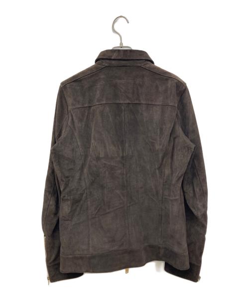 Junhashimoto（ジュンハシモト）junhashimoto (ジュンハシモト) カウレザースエードジャケット ブラウン サイズ:4の古着・服飾アイテム