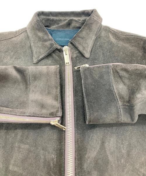 Junhashimoto（ジュンハシモト）junhashimoto (ジュンハシモト) カウレザースエードジャケット ブラウン サイズ:4の古着・服飾アイテム