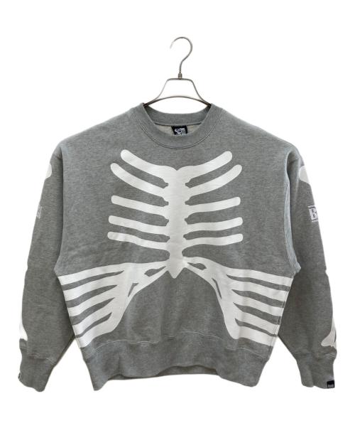BILLIONAIRE BOYS CLUB（ビリオネアボーイズクラブ）BILLIONAIRE BOYS CLUB (ビリオネアボーイズクラブ) BOUNTY HUNTER (バウンティハンター) ボーンプリントスウェット グレー サイズ:Ⅼの古着・服飾アイテム