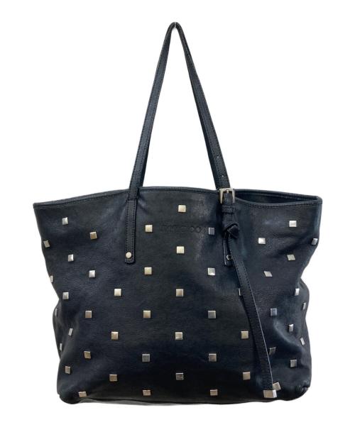 JIMMY CHOO（ジミーチュウ）JIMMY CHOO (ジミーチュウ) スクエアスタッズトートバッグ ブラックの古着・服飾アイテム
