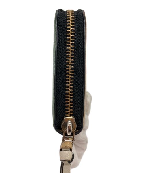 MARC JACOBS（マークジェイコブス）MARC JACOBS (マークジェイコブス) バイカラーラウンドジップロングウォレット ベージュ×グリーン サイズ:-の古着・服飾アイテム