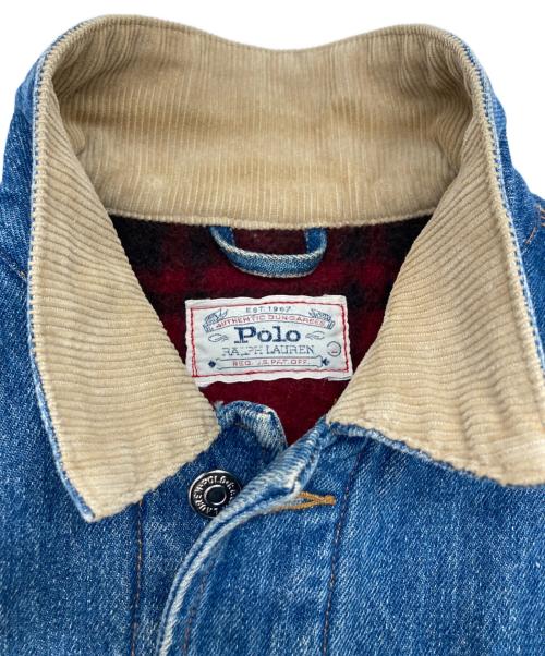 POLO RALPH LAUREN（ポロ・ラルフローレン）POLO RALPH LAUREN (ポロ・ラルフローレン) 裏ブランケットデニムジャケット ブルー サイズ:‐の古着・服飾アイテム