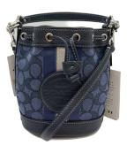 COACHコーチ）の古着「シグネチャー巾着2wayショルダーバッグ」｜ネイビー