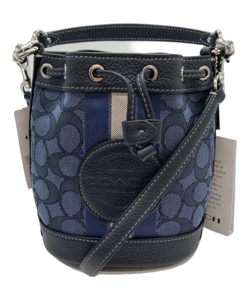 COACH（コーチ）COACH (コーチ) シグネチャー巾着2wayショルダーバッグ ネイビー 未使用品の古着・服飾アイテム