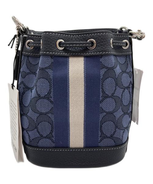 COACH（コーチ）COACH (コーチ) シグネチャー巾着2wayショルダーバッグ ネイビー 未使用品の古着・服飾アイテム