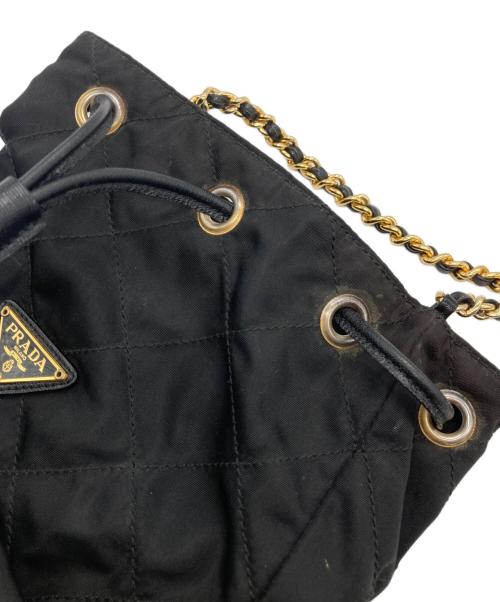 PRADA（プラダ）PRADA (プラダ) テスートキルティングチェーンショルダーバッグ ブラックの古着・服飾アイテム