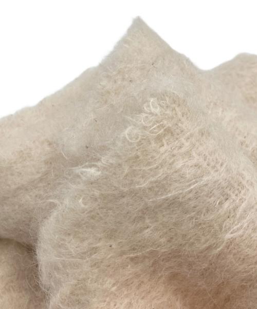 LOEWE（ロエベ）LOEWE (ロエベ) アナグラムレザーパッチモヘア混マフラー ホワイトの古着・服飾アイテム