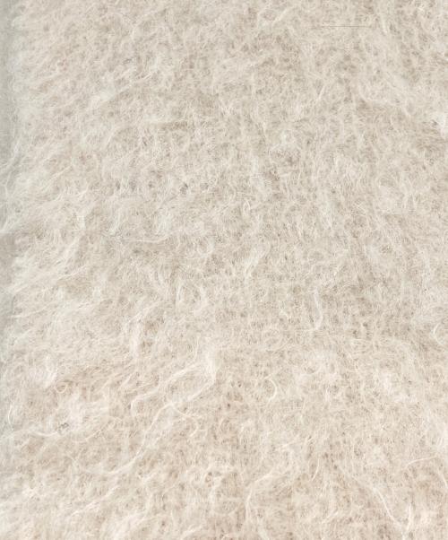 LOEWE（ロエベ）LOEWE (ロエベ) アナグラムレザーパッチモヘア混マフラー ホワイトの古着・服飾アイテム