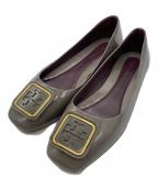 TORY BURCHトリーバーチ）の古着「GEORGIA パテントフラットパンプス」｜グレー