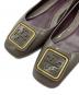 中古・古着 TORY BURCH (トリーバーチ) GEORGIA パテントフラットパンプス グレー サイズ:5 1/2C：9000円