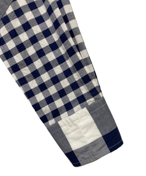 Vivienne Westwood man（ヴィヴィアン ウェストウッド マン）Vivienne Westwood man (ヴィヴィアン ウェストウッド マン) 変形ロングチェックシャツ ブルー×ホワイト サイズ:size44の古着・服飾アイテム